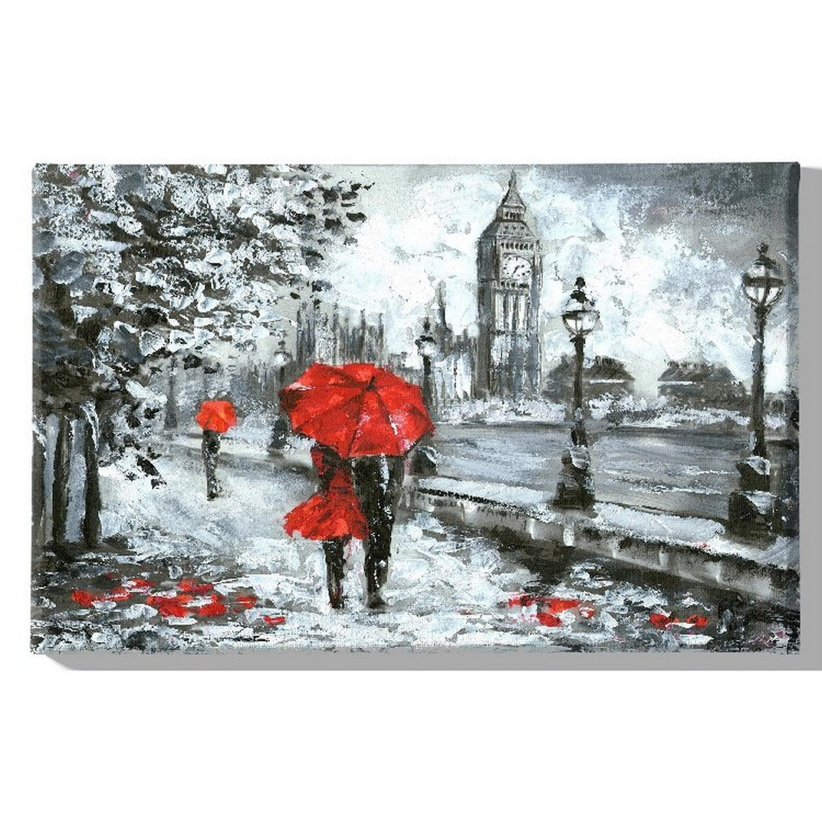 Stampa su Tela Londra, Rosso, Poliestere, 70x3x45 cm, EPIKASA