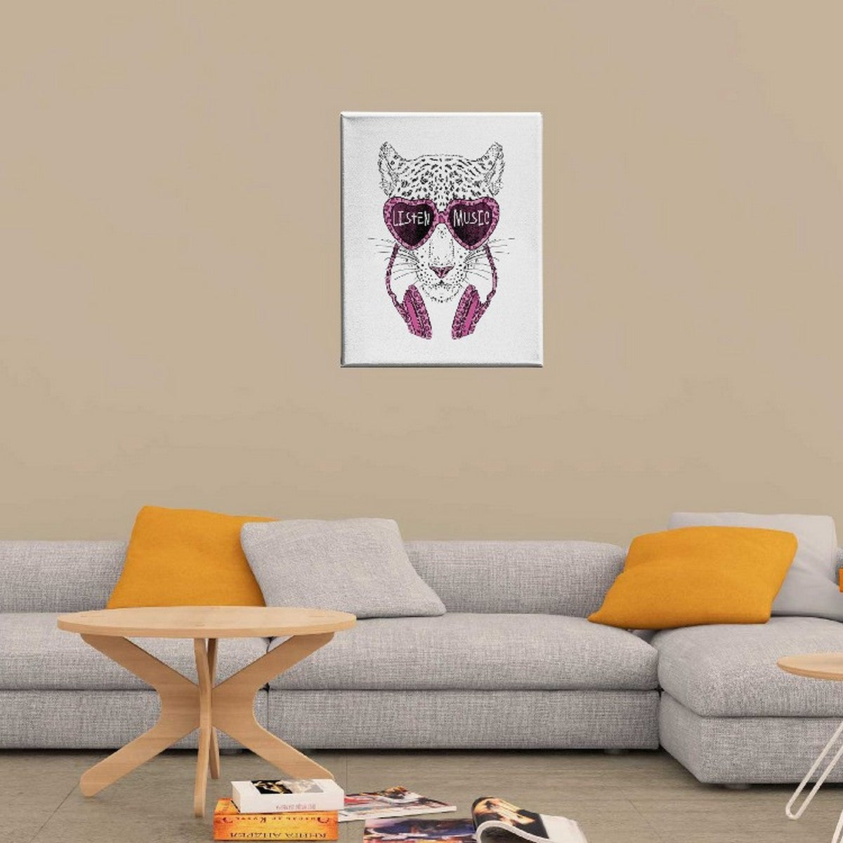 Stampa su Tela Leopardo, Rosa, Poliestere, 45x3x70 cm, EPIKASA