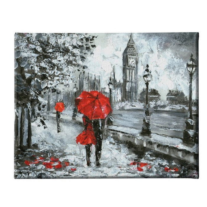 Stampa su Tela Londra, Rosso, Poliestere, 70x3x45 cm, EPIKASA