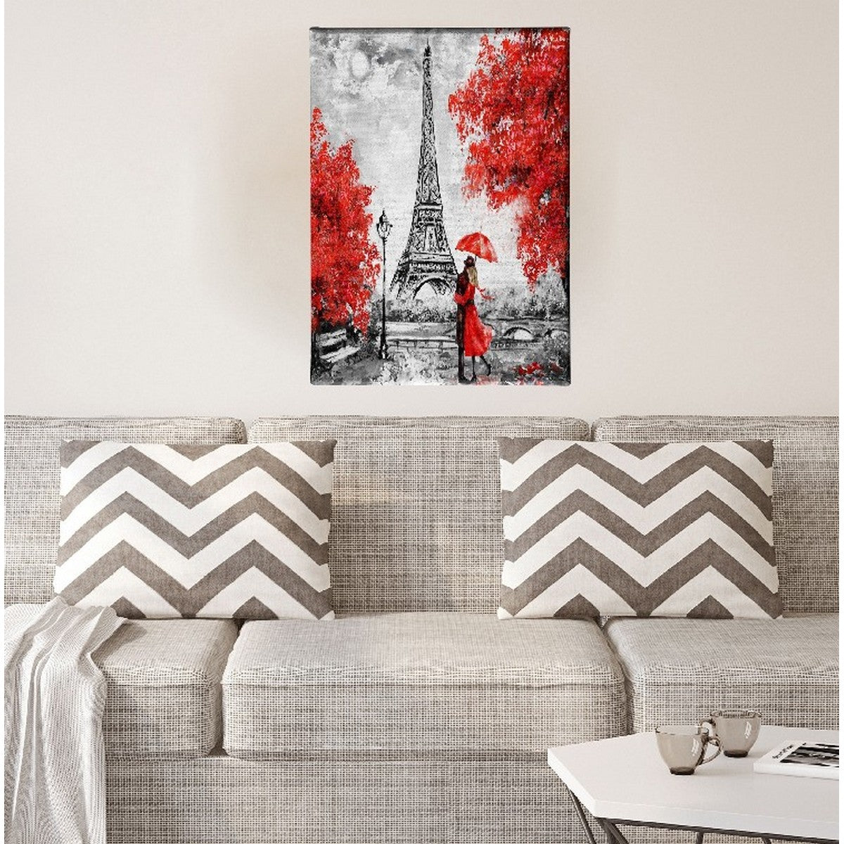 Stampa su Tela Torre Eiffel 3, Rosso, Poliestere, 45x3x70 cm, EPIKASA