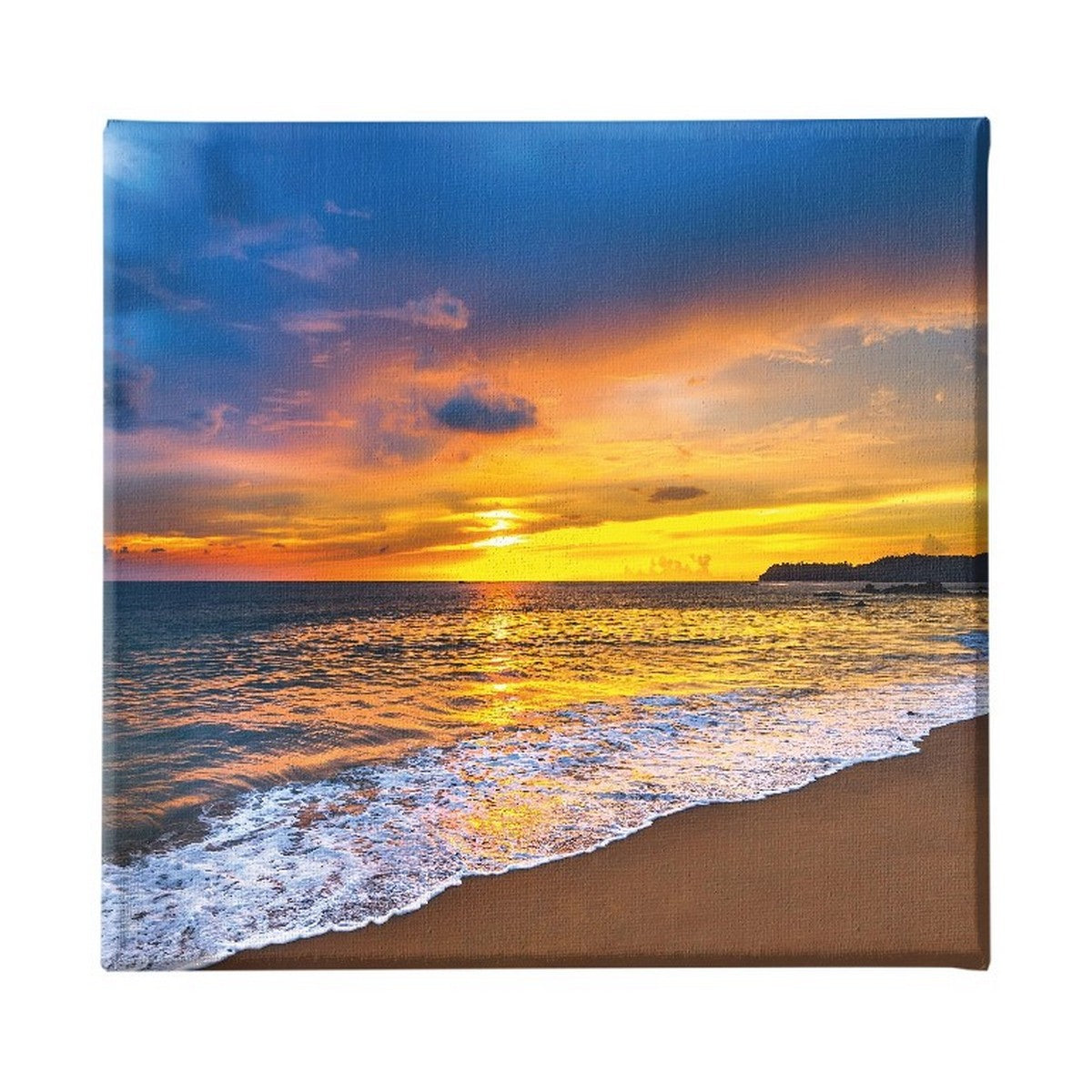 Stampa su Tela Tramonto Sul Mare, Arancione, Poliestere, 60x3x60 cm, EPIKASA