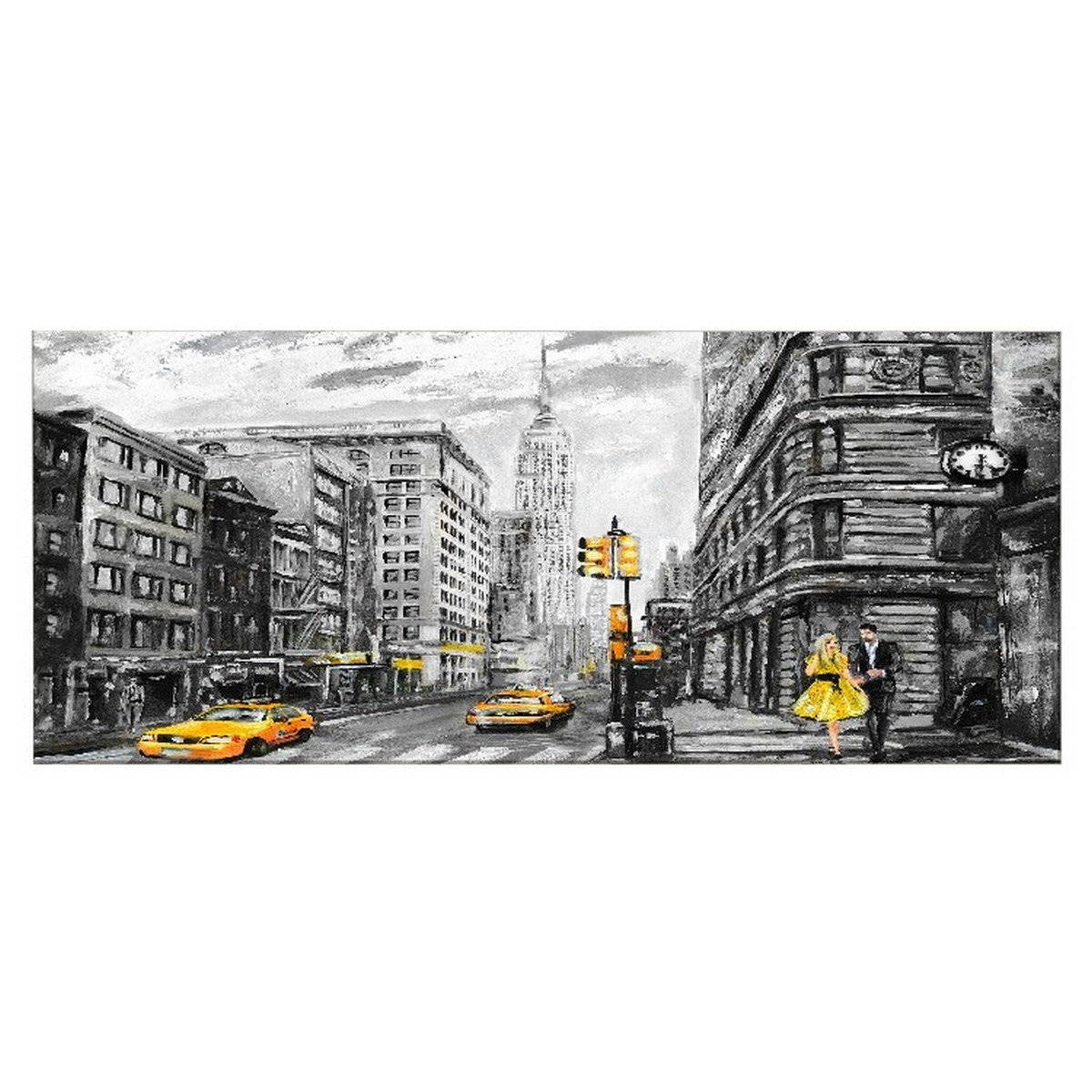 Stampa su Tela New York 5, Nero, Poliestere, 100x3x70 cm, EPIKASA