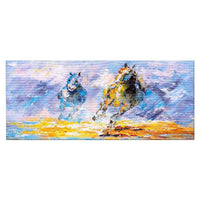 Stampa su Tela Cavalli, Blu, Poliestere, 100x3x70 cm, EPIKASA