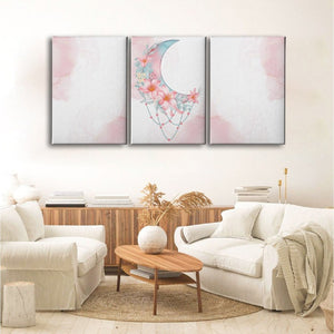 Stampa su Tela Luna, Rosa, Poliestere, 130x3x60 cm, EPIKASA