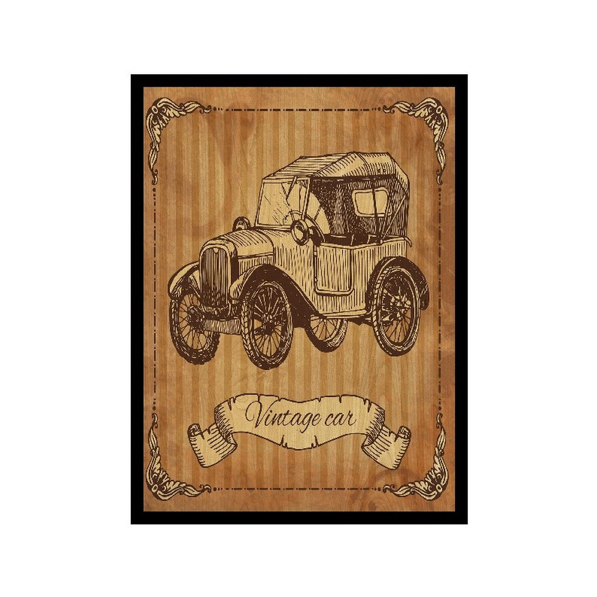 Stampa su Tela Macchina Vintage, Marrone, Poliestere, 40x2,5x60 cm, EPIKASA