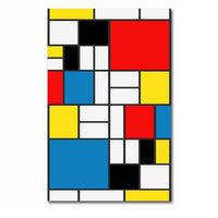 Stampa su Tela Mondrian Composizione, Multicolore, Poliestere, 50x3x70 cm, EPIKASA