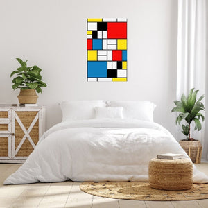 Stampa su Tela Mondrian Composizione, Multicolore, Poliestere, 50x3x70 cm, EPIKASA