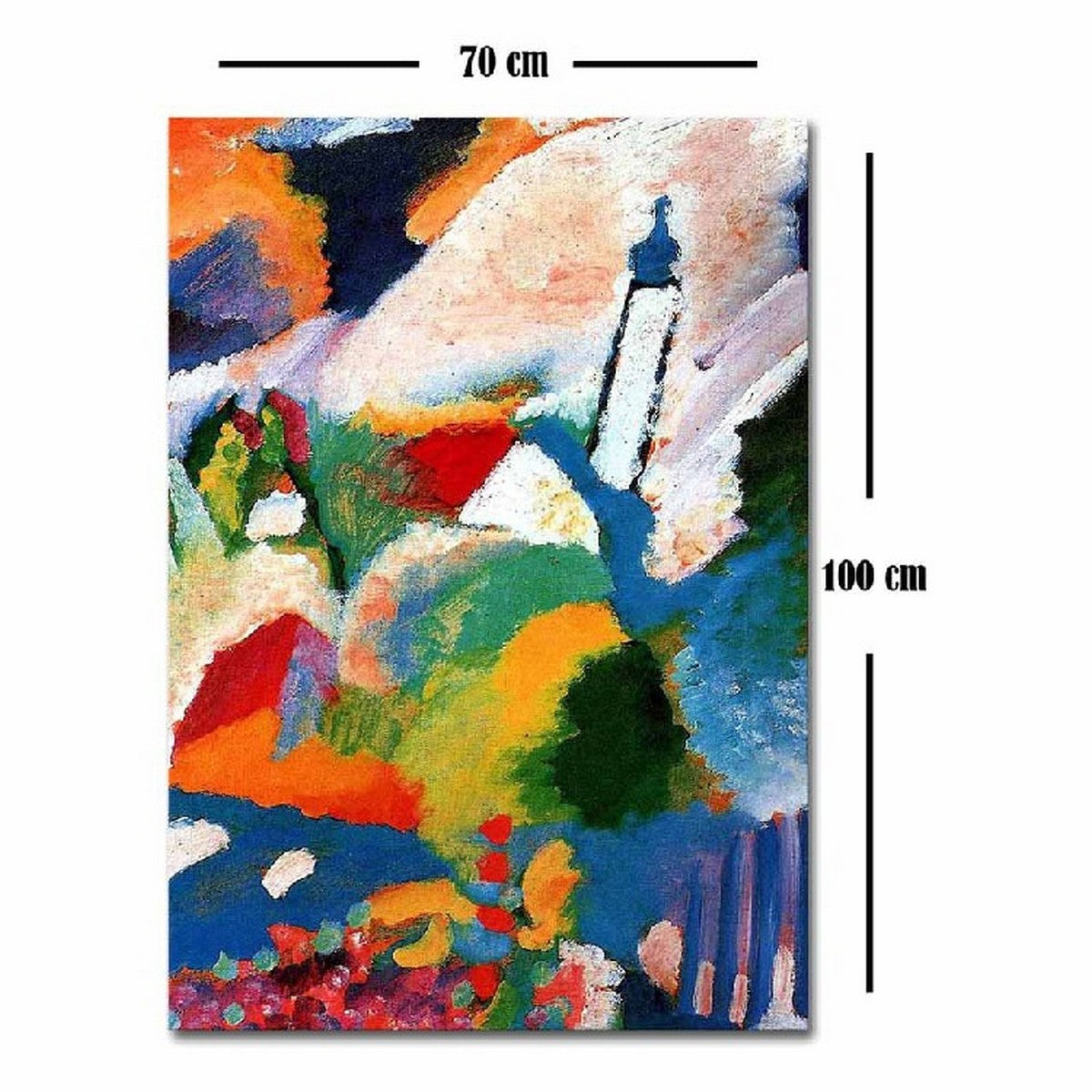 Stampa su Tela Kandinsky Murnau Con la Chiesa, Multicolore, Poliestere, 50x3x70 cm, EPIKASA