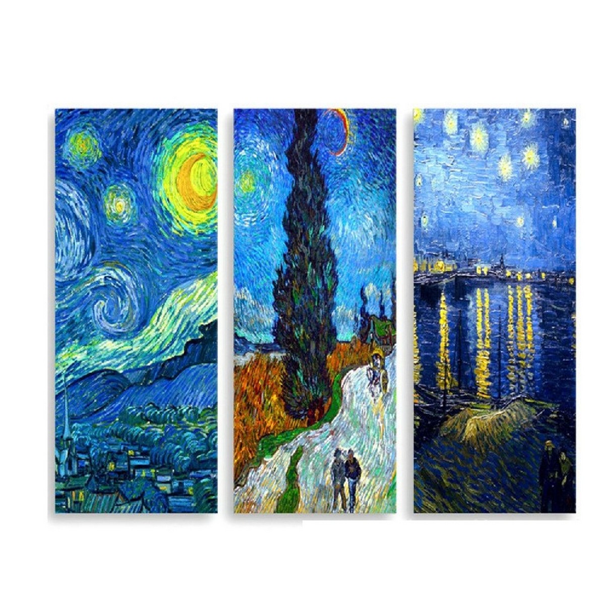 Stampa su Tela Opere di Van Gogh, Blu, Poliestere, 69x3x50 cm, EPIKASA