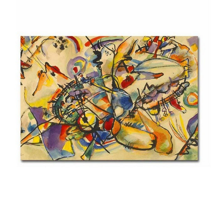 Stampa su Tela Kandinsky Composizione 2, Multicolore, Poliestere, 100x3x70 cm, EPIKASA