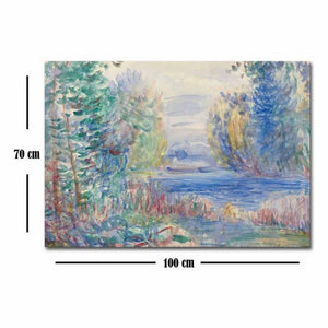 Stampa su Tela Renoir Paesaggio Fluviale, Multicolore, Poliestere, 100x3x70 cm, EPIKASA