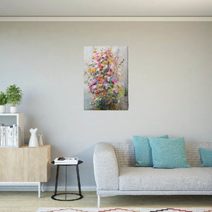 Stampa su Tela Fiori, Multicolore, Poliestere, 70x3x100 cm, EPIKASA