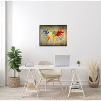 Stampa su Tela Mappa Mondo 11, Multicolore, Poliestere, 100x3x70 cm, EPIKASA