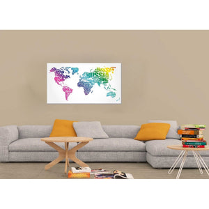 Stampa su Tela Mappa Mondo 13, Multicolore, Poliestere, 100x3x70 cm, EPIKASA