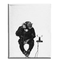 Stampa su Tela Chimpanzee, Nero, Poliestere, 45x3x70 cm, EPIKASA