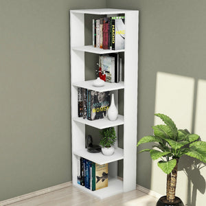 Libreria Corner, Bianco, Truciolare Melaminico, 41,8x41,8x160,8 cm, EPIKASA