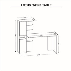 Scrivania Lotus, Noce, Truciolare Melaminico, 150x60x135 cm, EPIKASA