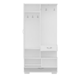 Mobile Ingresso Alda, Bianco, Truciolare Melaminico, 90x35x184 cm, EPIKASA