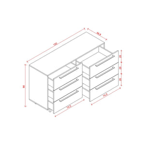 Cassettiera Volga, Antracite, Truciolare Melaminico, 150x49,8x90 cm, EPIKASA