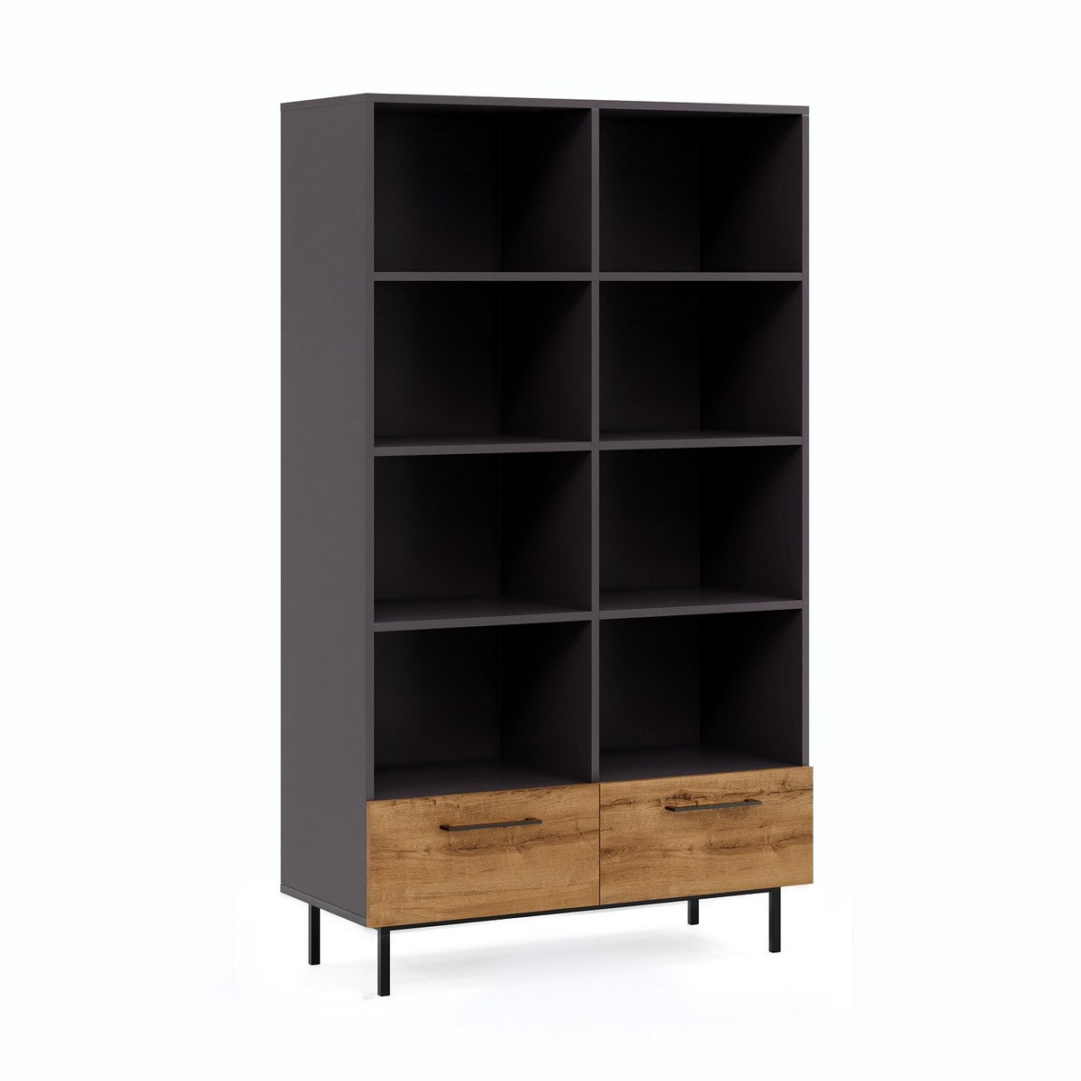 Libreria Volga, Antracite, Truciolare Melaminico, 105x28x180 cm, EPIKASA