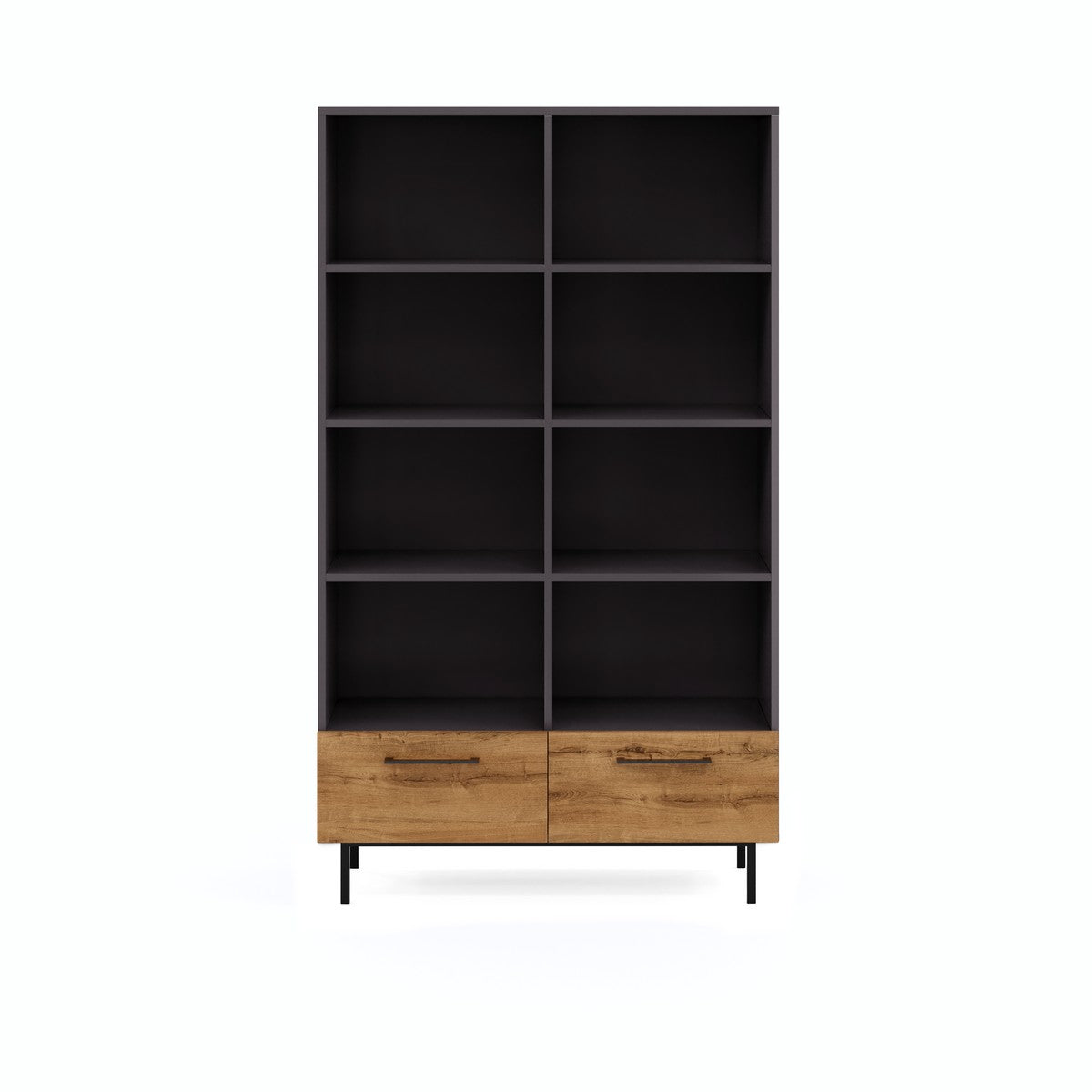 Libreria Volga, Antracite, Truciolare Melaminico, 105x28x180 cm, EPIKASA