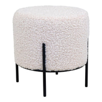 Pouf Alford, Bianco, Poliestere, 35,5x35,5x37 cm, EPIKASA