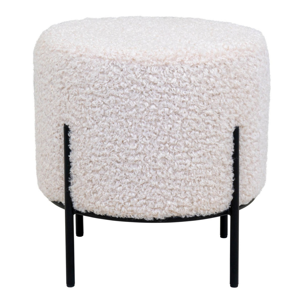 Pouf Alford, Bianco, Poliestere, 35,5x35,5x37 cm, EPIKASA