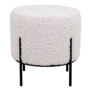 Pouf Alford, Bianco, Poliestere, 35,5x35,5x37 cm, EPIKASA