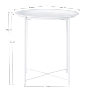 Tavolino Bastia, Bianco, Metallo, 47x47x50 cm, EPIKASA