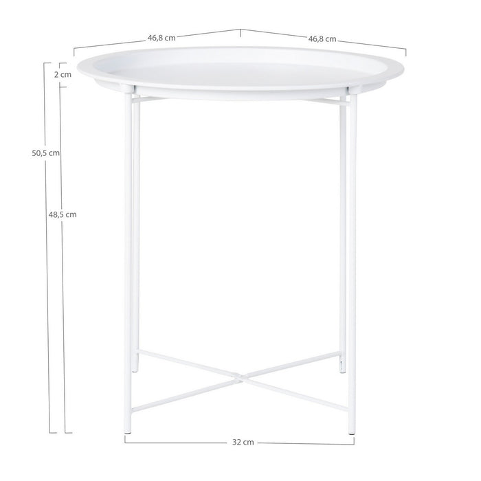 Tavolino Bastia, Bianco, Metallo, 47x47x50 cm, EPIKASA