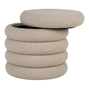 Pouf Brooklyn, Beige, Poliestere, 44x44x44 cm, EPIKASA