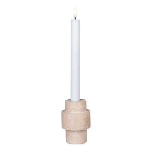 Portacandela Candle, Beige, Marmo, 7x7x10 cm, EPIKASA