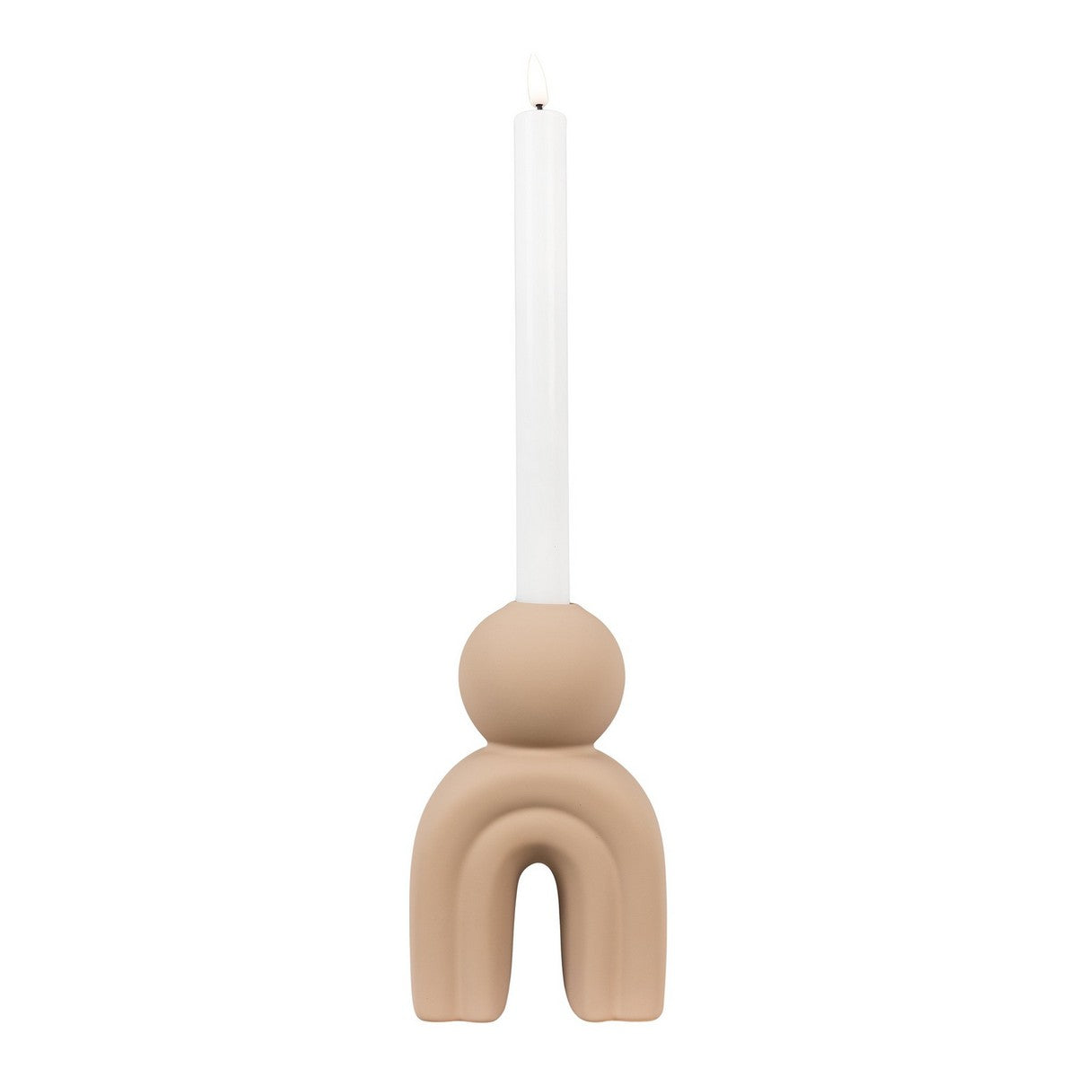 Portacandela Candle, Marrone, Gres, 6,5x10,5x17 cm, EPIKASA