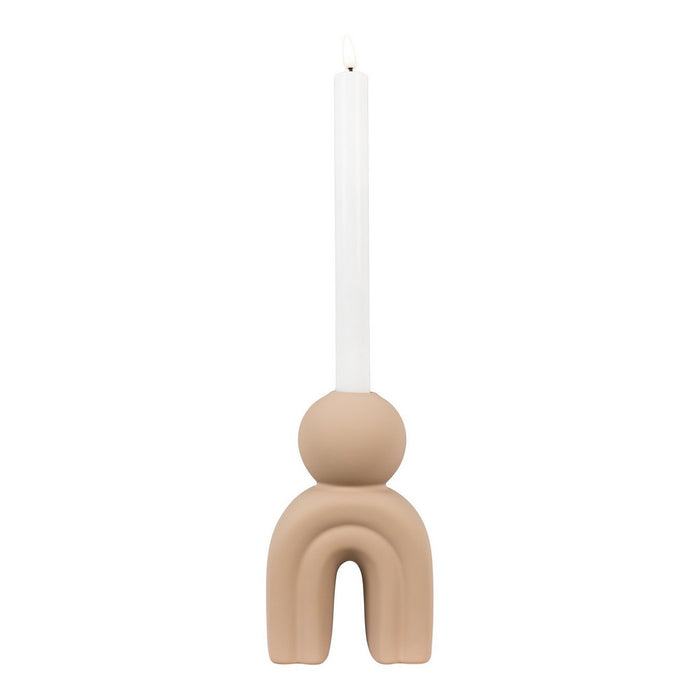 Portacandela Candle, Marrone, Gres, 6,5x10,5x17 cm, EPIKASA