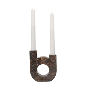 Portacandela Candle, Marrone, Marmo, 3,5x12x14 cm, EPIKASA