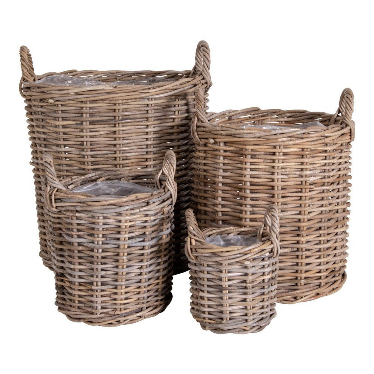 Set 4 Cesti Portaoggetti Caor, Marrone, Rattan, 50x50x258 cm, EPIKASA