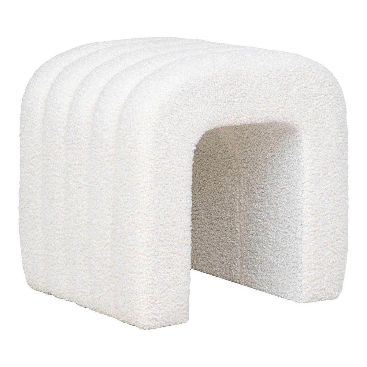 Pouf Colma, Bianco, Poliestere, 35x41x36,5 cm, EPIKASA