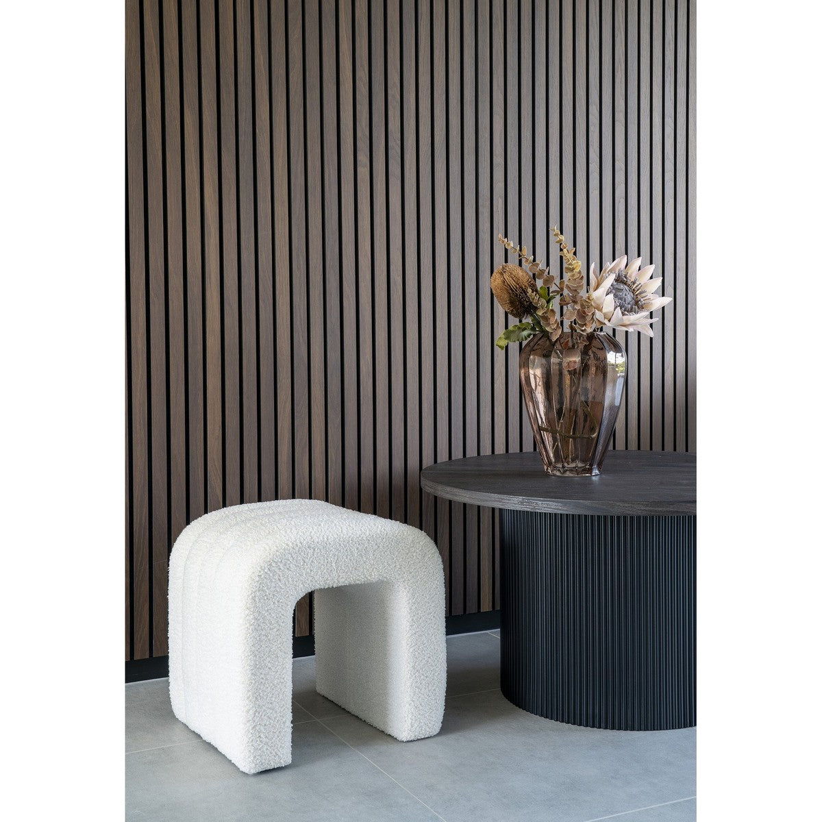 Pouf Colma, Bianco, Poliestere, 35x41x36,5 cm, EPIKASA