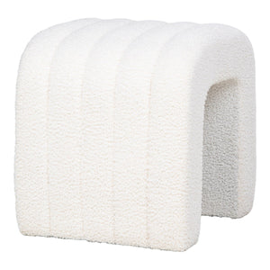 Pouf Colma, Bianco, Poliestere, 35x41x36,5 cm, EPIKASA