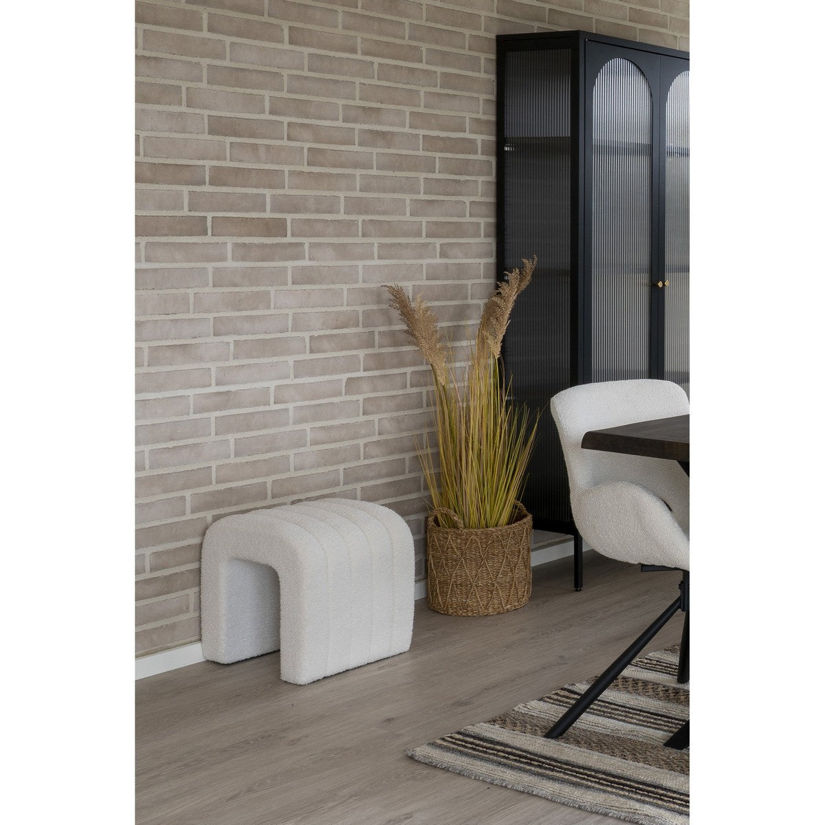 Pouf Colma, Bianco, Poliestere, 35x41x36,5 cm, EPIKASA