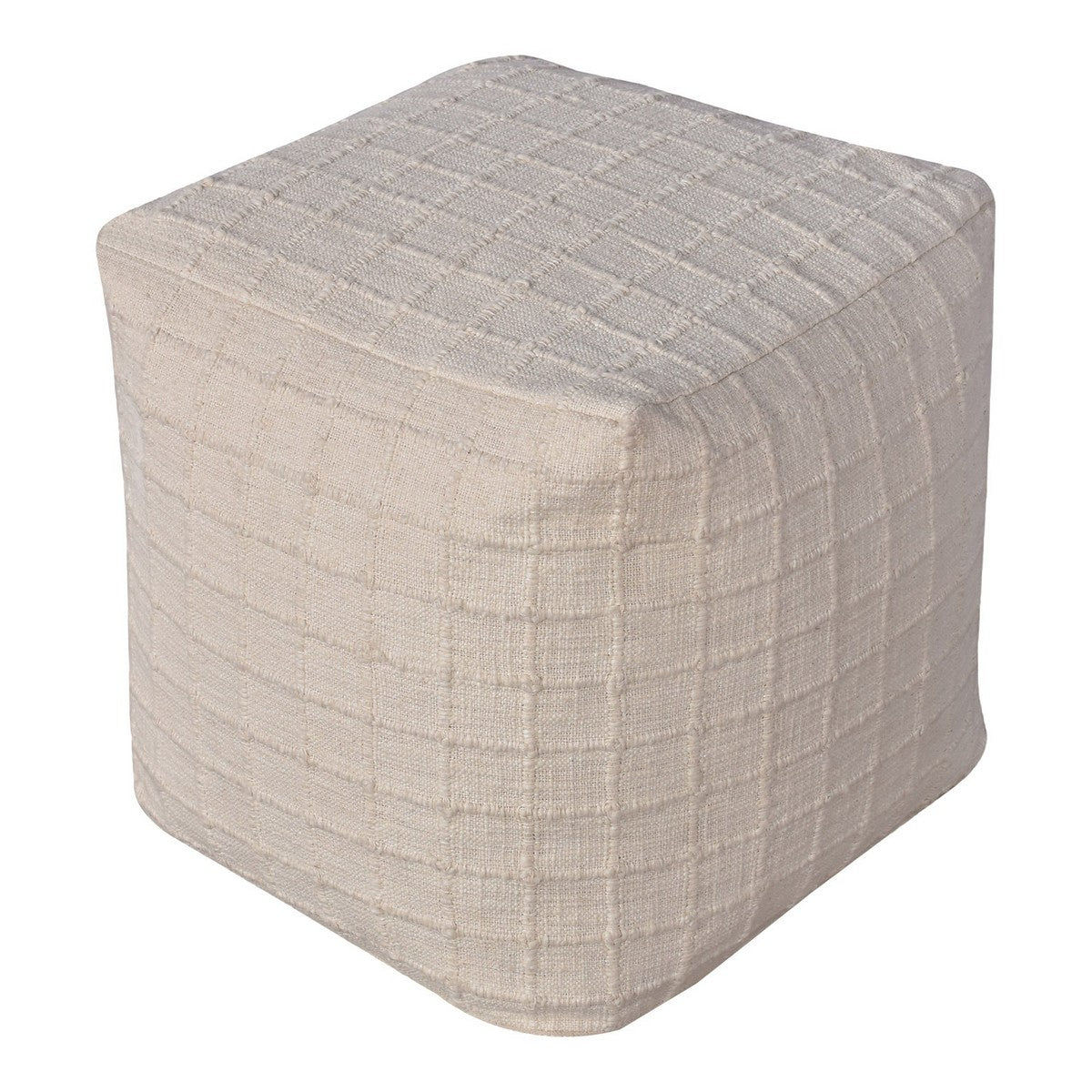 Pouf Guna, Beige, Tessuto, 40x40x40 cm, EPIKASA