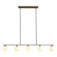 Lampada a Sospensione Halifax, Ottone, Vetro, 110x10x16 cm, EPIKASA