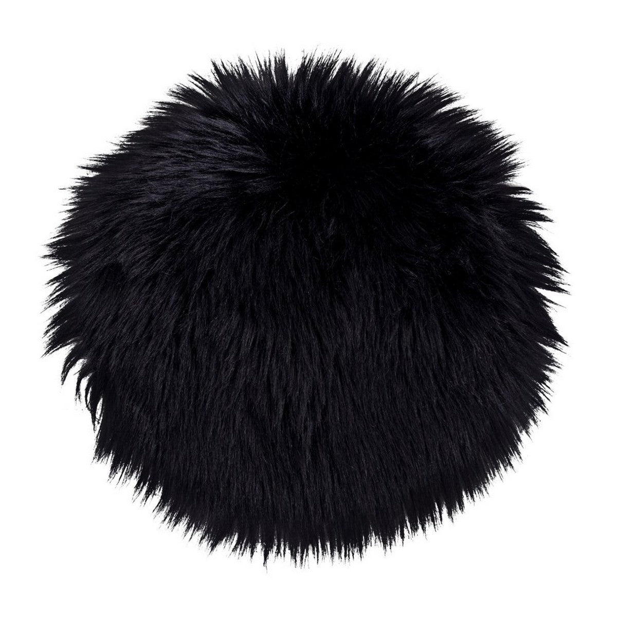 Pouf Lambskin, Nero, Poliestere, 35x35x6,5 cm, EPIKASA