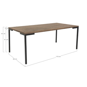 Tavolino Lugano, Marrone, Legno, 110x60x45 cm, EPIKASA