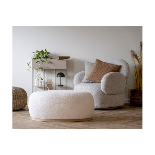 Pouf Manhattan, Bianco, Poliestere, 88,5x54,5x36 cm, EPIKASA