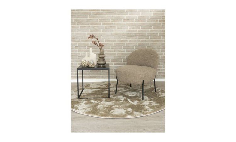 Tappeto Rotondo Miami, Beige, Poliestere, 160x160x1 cm, EPIKASA