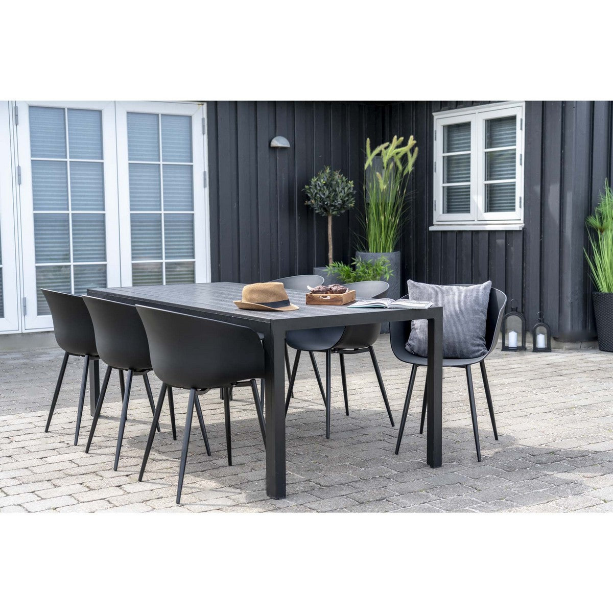 Set di 2 Sedie Roda, Nero, Plastica, 53x54,5x79 cm, EPIKASA