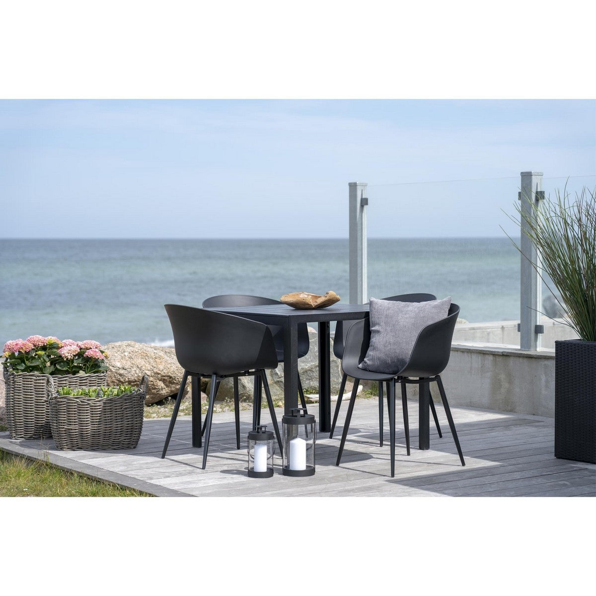 Set di 2 Sedie Roda, Nero, Plastica, 53x54,5x79 cm, EPIKASA