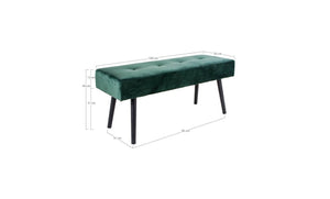 Panca Skiby, Verde, Velluto, 35x100x44 cm, EPIKASA