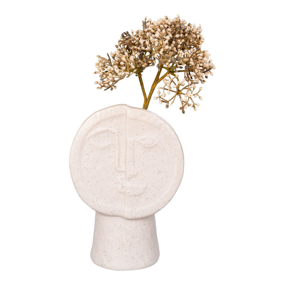 Vaso Decorativo Daffodil, Beige, Gres, 7,5x12x17,5 cm, EPIKASA